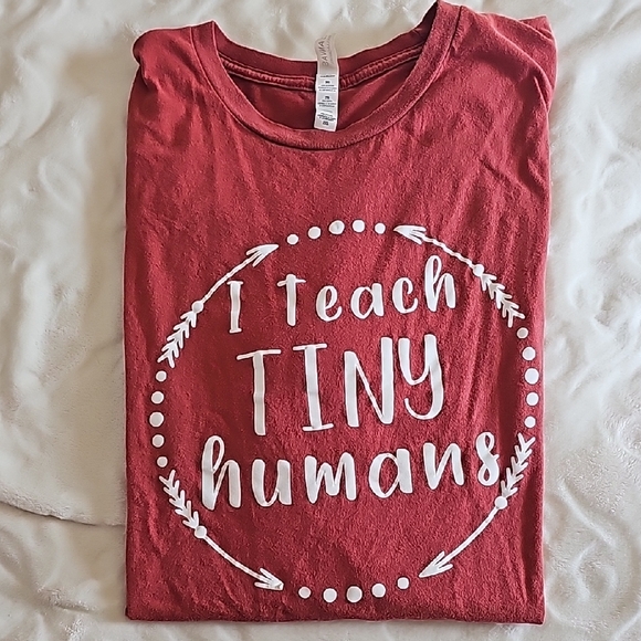 Bella Canvas Tops - Brick Red Kids Shirt - I Teach Tiny Humans